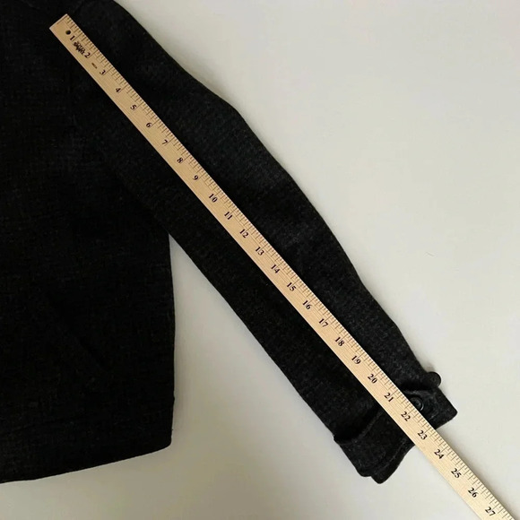 Lauren Ralph Lauren Military Jacket Wool Black Cropped Button Checkered Size 10 - Picture 15 of 16
